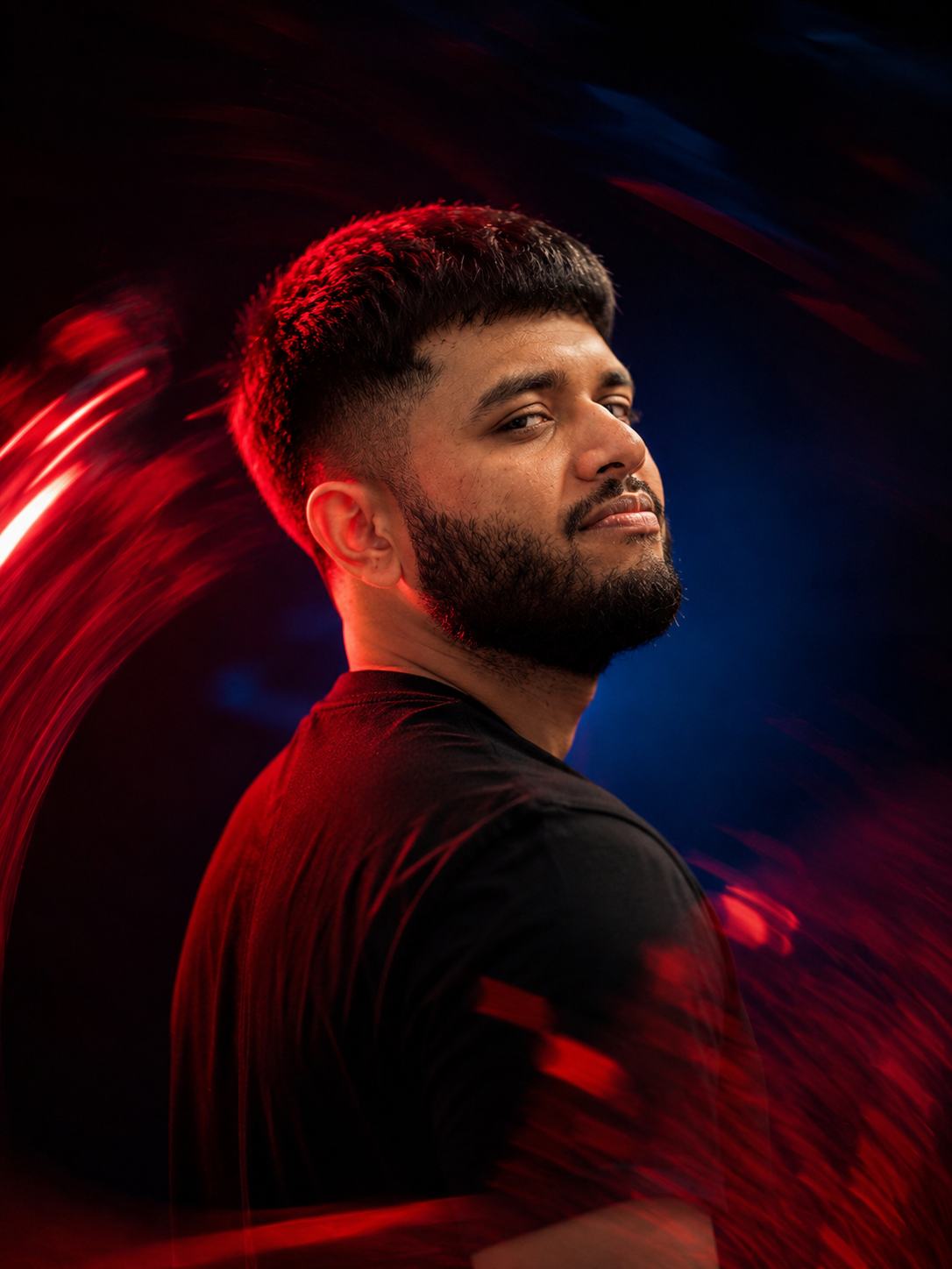 Ultra realistic cinematic neon portrait